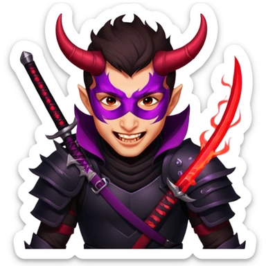 Demon-Horned Warrior sticker