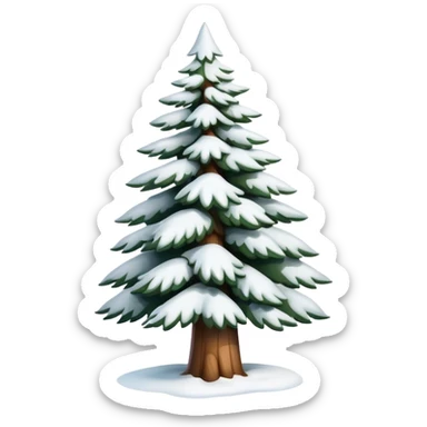 Snowy pine tree sticker