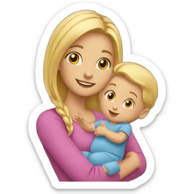 Blond-Girl-with-baby sticker