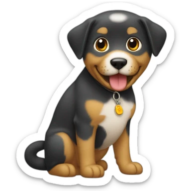 Un chat et un Chien qui s’embrasse sticker