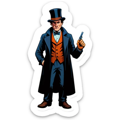Detective with a tophat sticker