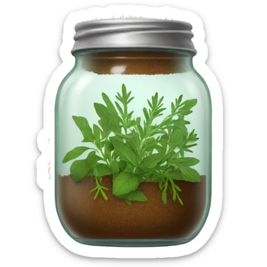 jar filled with herbs sticker