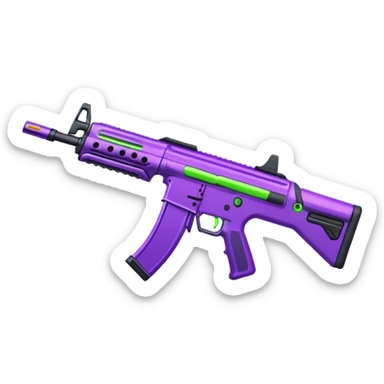 shooter game with this color purple  and neon green make it as an assult rifle sticker