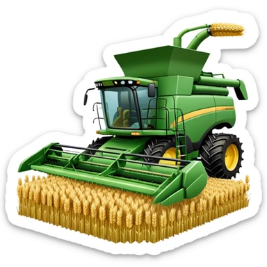An icon featuring a wheat field, a combine harvester, fertilizer formulas, and plant cells, symbolizing agronomy. The design includes farming tools and crops, representing agricultural science, crop production, and plant biology. Transparent background highlights sustainable farming and growth. sticker