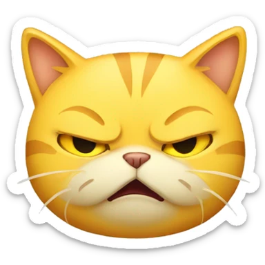 yellow cat emoji with an angry face sticker