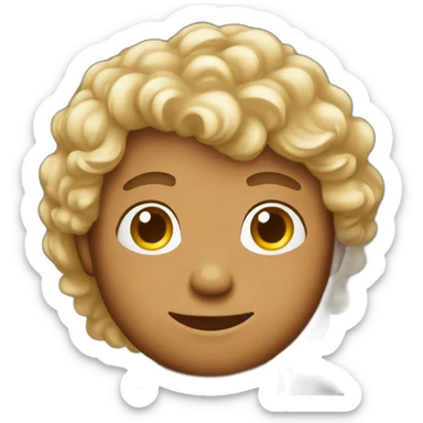 Angel tanned man with halo sticker