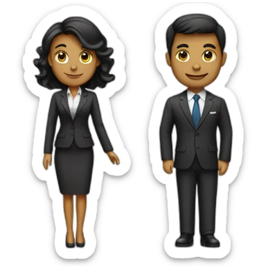 couple in business attire sticker