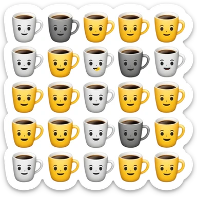 Эмодзи пак в Telegram для кофейной компании LABEL. Цветовая палитра: #FFFFFF, #F7FD02, #D3D3D3, # 242424 sticker