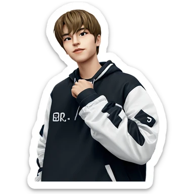 urban style boy portrait sticker