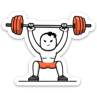 Person exercising with weights at the gym sticker