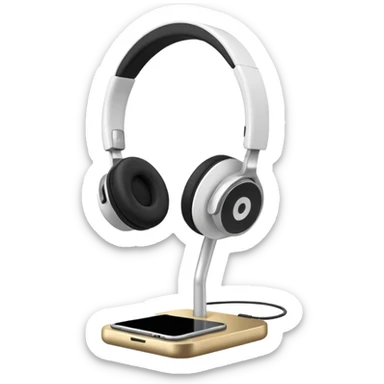 headphones stand white sticker