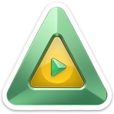 Light green triangle play button  sticker