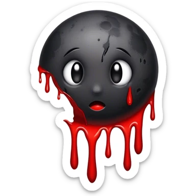 Black moon with blood dripping from it  sticker