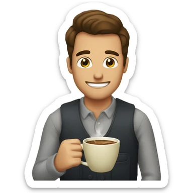 Hombre tomando una taza de café  sticker