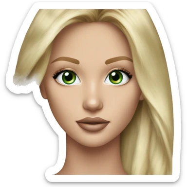 Realistic victoria secret model blonde green eyes  sticker