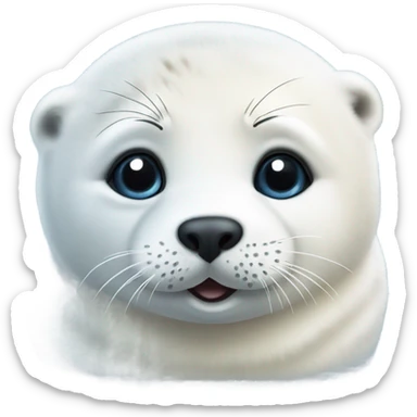 fluffy harp seal sticker
