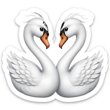 Two swan making a heart 💗 sticker