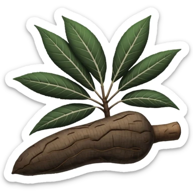 



cassava root black and white sticker