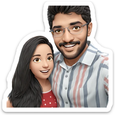 boy and girl smiling together sticker