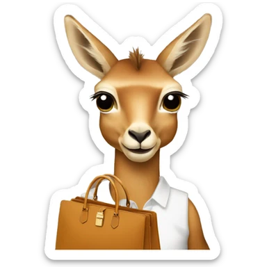 a vicuna with a hermes bag sticker