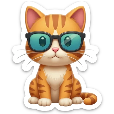 Cat wearing sunglasses sticker