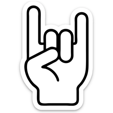 Spider-Man's hand making the rock symbol, outlined icon sticker