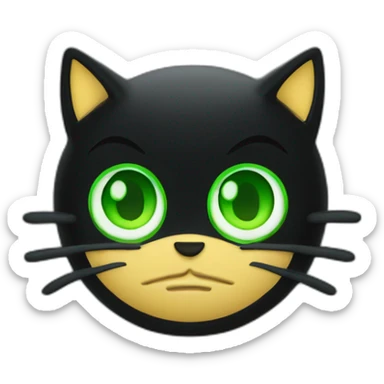Chat noir au yeux vert sticker