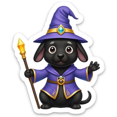 black dog Wizard sticker