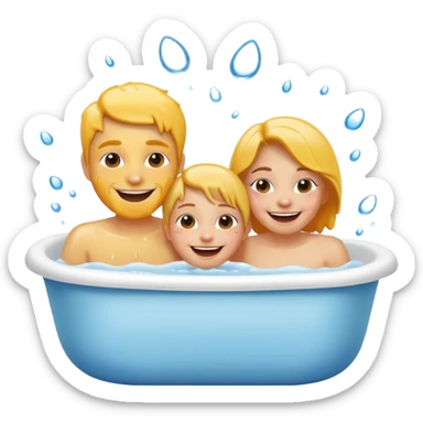 Two people in tub sticker