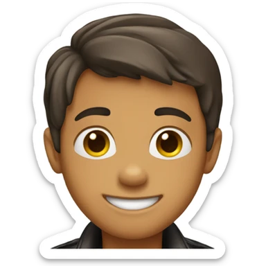 smiling boy in leather jacket sticker