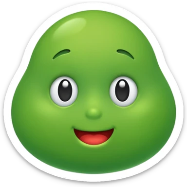 green blob without a face sticker