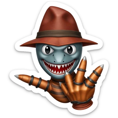 Freddy Krueger shark finger glove sticker