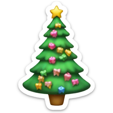 Pink bows christmas tree sticker