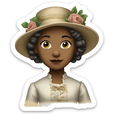 light-skinned young girl in 19th century costume sticker