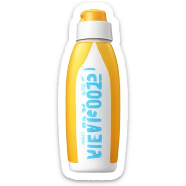 Sunscreen bottle with sunglasses on it sticker