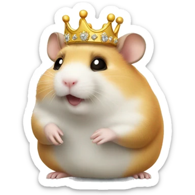 hamster in crown calls on the phone sticker