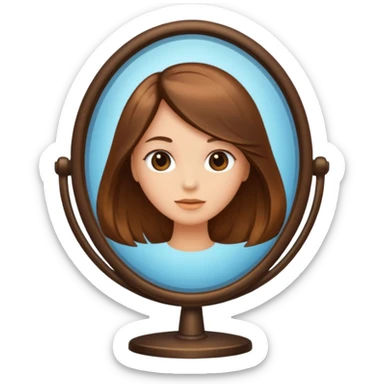 mirror with a reflection of perfect hair sticker