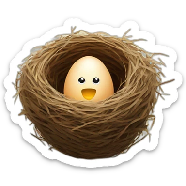 egg standing in a nest sticker