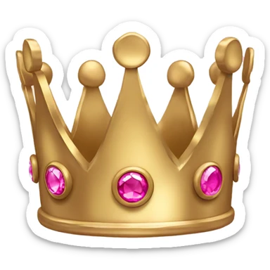 A king’s gold crown with pink jewels sticker