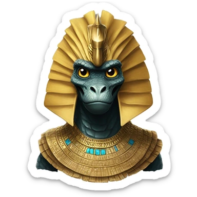 Godzilla dressed like an Egyptian pharaoh  sticker