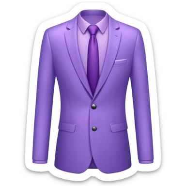 lavender-purple  Suit, smooth rounded neckline, simple design, glossy surface, plain background.only suit. sticker