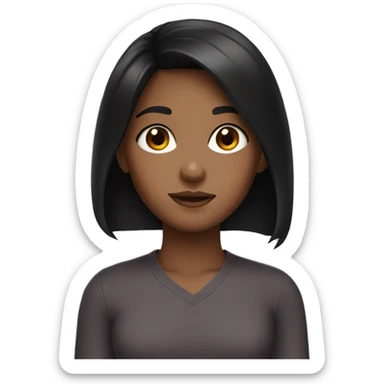 a black haired girl with hazel eyes sticker