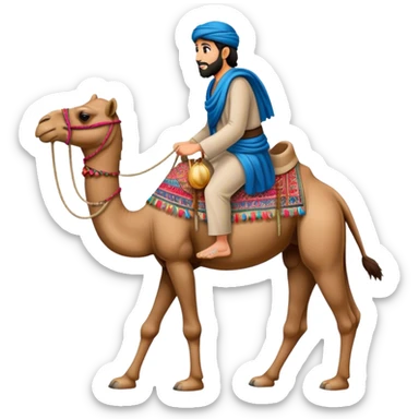 Afghan riding a camel sticker