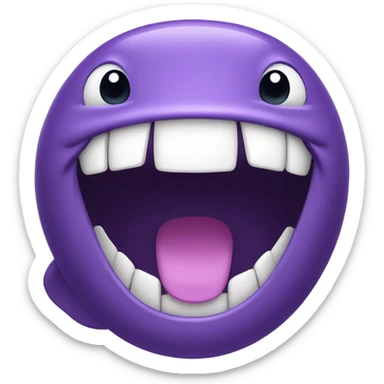 purple whale front with open mouth sticker