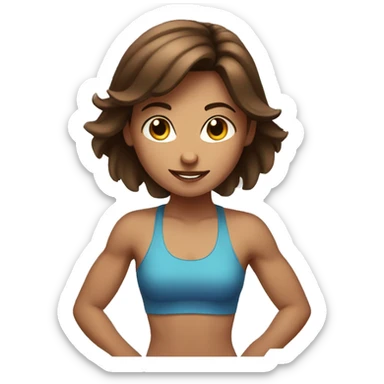 Brown hair girl strenght training sticker