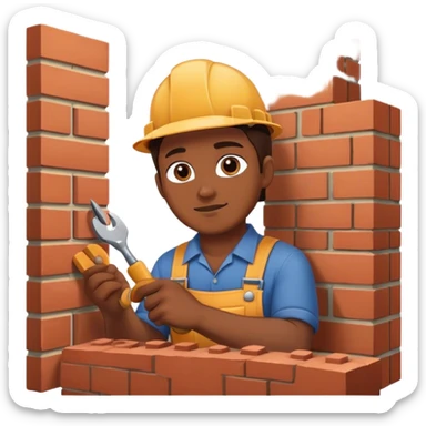 mason worker bricks sticker