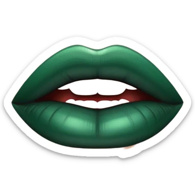 dark emerald color lips realistic sticker