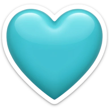 Cyan colored heart sticker