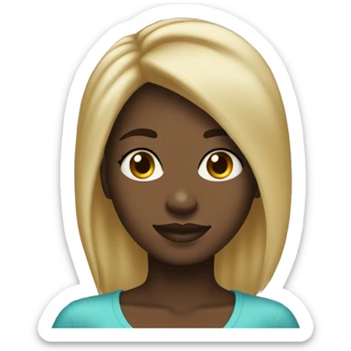 black girl blond streak ha sticker