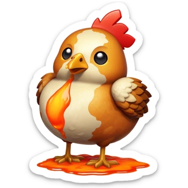 Minecraft chicken but lava sauce on it and it’s cooked sticker